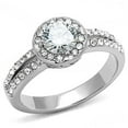 thumbnail image 1 of Women High Polished Stainless Steel Ring with AAA Grade CZ in Clear - Size 9, 1 of 1
