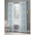 thumbnail image 4 of Blue Ethnic Sheer Curtains 96 Inch Length 2 Panels Set, Vintage Country Medallion Printed Flower Voile Window Treatment Semi Sheer Long Curtains Drapes for Bedroom/Living Room/Kitchen 52"x96"x2, 4 of 7