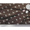 thumbnail image 2 of Soimoi Brown Moss Georgette Fabric Bow & Diamond Geometric Fabric Prints By Yard 42 Inch Wide, 2 of 3