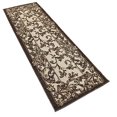 thumbnail image 2 of Unique Loom Collection Carved Botanical Border Transitional Indoor and Outdoor Flatweave Runner Rug, 2 x 6 Feet, Beige/Dark Brown, 2 of 5