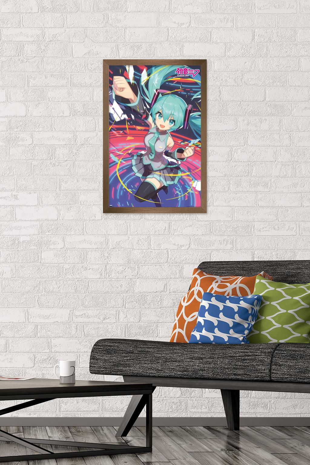 Hatsune Miku - Fist Wall Poster, 14.725" x 22.375", Framed