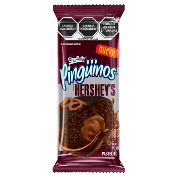 Pastelito Marinela Pingüinos Hersheys 2 piezas