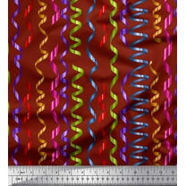 Soimoi Red Rayon Fabric Ribbon Art & Craft Decor Fabric Printed Yard 42 Inch Wide