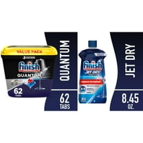 Finish Regimen Bundle: Finish Quantum 62ct Dish Pod   Finish Jet Dry Rinse Aid 8.45oz