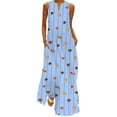 thumbnail image 1 of Sexy Dance Women's Summer Maxi Dress Casual Loose Sleeveless Long Dress with Pockets Floral Print Vintage V Neck Maxi Dresses Beach Colorful Sundresses Plus Size, 1 of 2