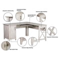 thumbnail image 5 of Pemberly Row Contemporary Engineered Wood Farmhouse L Desk in Gray, 5 of 10