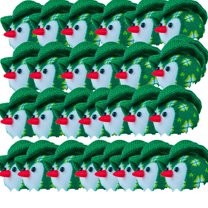 Fankiway St.Patrick's Day Glowing Green Bird, St.Patrick's Day Birds Decor, Lighted Fabric Bird Figurines with Hat & Leaf Clovers, Tabletop Standing Bird Ornaments, for Home Kitchen Table Window