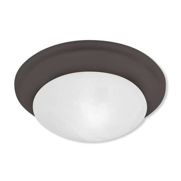 Livex Lighting 2 Light Bronze Ceiling Mount, 7303-07 - 14"Dia. x 4.75"H