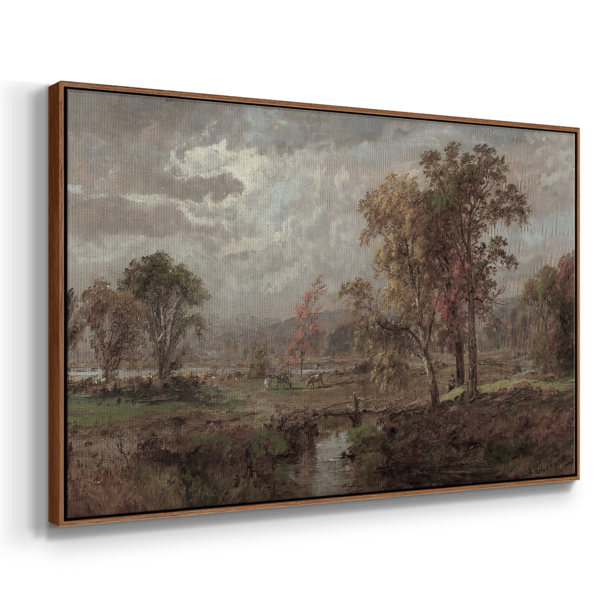 Vintage Landscape-CCCXXIV By Wexford Home Framed in Walnut Wood Gallery Wrapped Canvas 27 in. x 41 in.