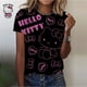 thumbnail image 3 of Camiseta de algodón de Hello Kitty para mujer, camiseta de verano con estampado de dibujos animados para mujer, cuello redondo, manga corta, camiseta para mujer, chándal, ropa holgada, 3 of 5