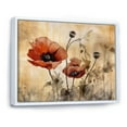 thumbnail image 2 of Designart "Nostalgic Scene Of Red Poppies Swaying In The Breeze" Poppies Floater Framed Canvas Art Print, 2 of 5