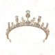 thumbnail image 3 of FELTECHELECTR Tiara dorada con corona de perlas y diamantes de imitación para novia, tocado de fiesta para boda, cumpleaños y banquete., 3 of 6