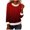 C-Red, variant on Gytharion Women's Fuzzy Fleece Tops Trendy Gradient/Stripe/Polka Dot Print Crew Neck Blouses Soft Comfy Long Sleeve Pullover Shirts Winter Plush Warm Loungewear Tops