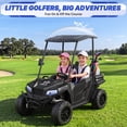 thumbnail image 4 of Wisairt 24V Kids Golf Cart, 4WD 2-Seater Electric Ride On Car for Big Kids, 4×200W Motors, Ages 3-8, Remote Control, Detachable Awning, Electric Dump Bed & Shovel, Black, 4 of 12