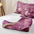 thumbnail image 4 of Homewish Magical Dragon Quilt Full,Rose Lavender Floral Full Bedspread Sets,Pink,3 Pieces, 4 of 7