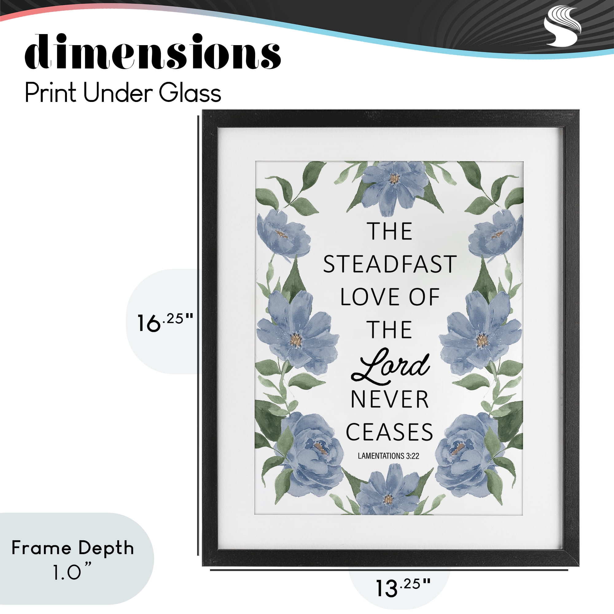 Stupell Industries Steadfast Love Of The Lord Black Framed Print Under Glass, design by Lucille Price