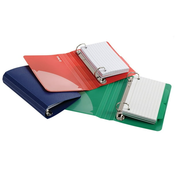 OXFORD POLY INDEX CARD BINDER ASSORTED