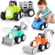 thumbnail image 1 of ORWINE Coches de juguete para niño de 1 año, camiones de juguete de inercia, juguetes educativos tempranos para niños de 12 a 18 meses, coches Push and Go regalos para niños de 1 año, vehículos de con, 1 of 5