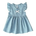 thumbnail image 2 of JDQJBZ Robe Bébé Fille Enfant Été Plage Robe d'Été Imprimé à Carreaux Sans Manches Col Rond Robe Décontractée, 2 of 4