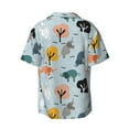 thumbnail image 2 of Wukai Elephant Tree Men's Casual Short-Sleeve Button Down Shirt - Lightweight Summer Dress Shirt for Daily Wear-Large, 2 of 7