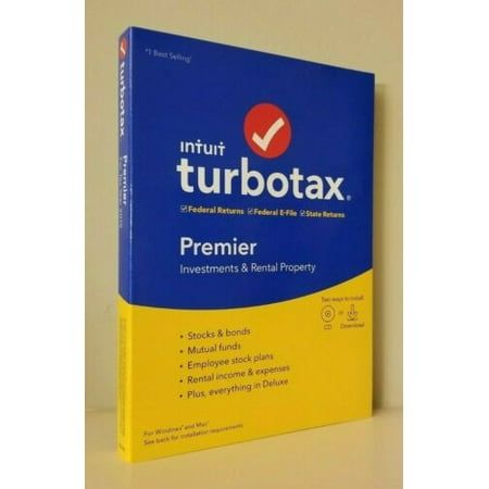 Intuit TurboTax Premier Federal Returns, Federal E-File and State Returns 2019 for (Best Replacement Windows 2019)