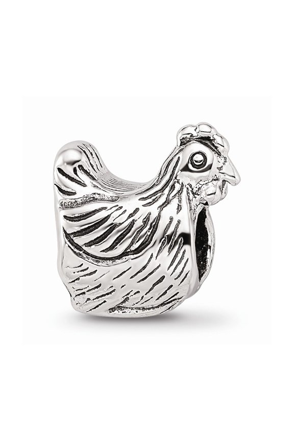 925 Sterling Silver Reflections Chicken Bead; for Adults and Teens; for Women and Men
