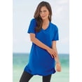 thumbnail image 2 of Roaman's Women's Plus Size Ultimate Cotton V-Neck Short Sleeve Tunic, 2 of 6