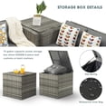 thumbnail image 5 of Royalcraft OUTDOOR 8 Pieces Patio Furniture Sets All Weather Outdoor Sectional Sofa Manual Weaving Wicker Rattan Patio Conversation Set with Ottoman and Glass Table (Grey/Dark Grey), 5 of 7