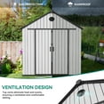 thumbnail image 4 of Uforic 8x12 FT Resin Storage Shed with Floor, Lockable Doors, 2 Vents & 2 Windows for Outdoors, Grey, 4 of 8