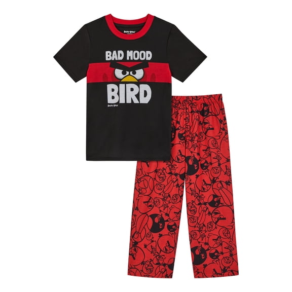 Angry Birds Boys Short Sleeve Sleep Top and Pants Pajama Set, 2-Piece, Sizes 4-12