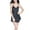 Black, variant on Women's Satin Nightgown Baby Doll Lingerie Dress Fit And Chemise Flare Full Slip Above Knee Low Back Micro Night Lounge Dress Black Large