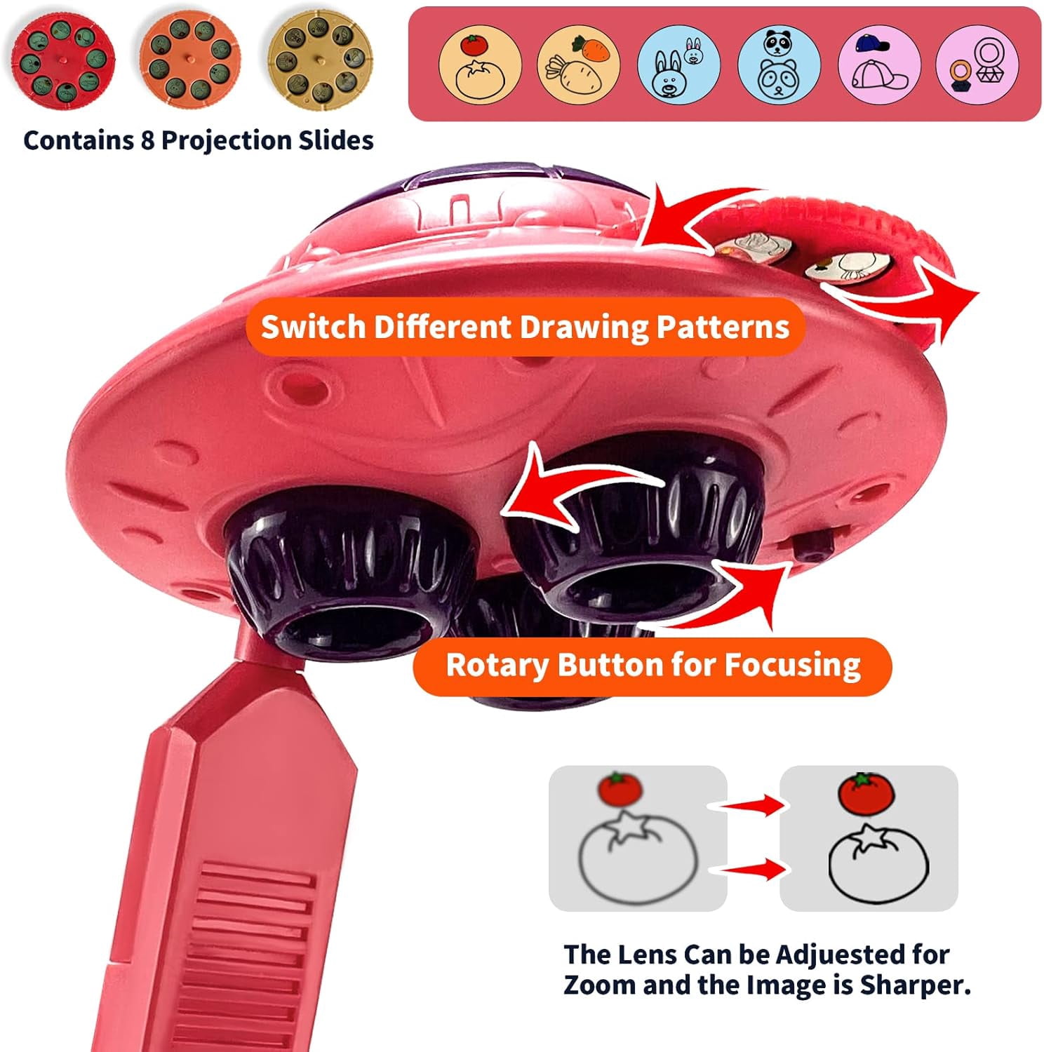 Toys for Girls 4-6, Drawing Projector for Kids, Art Sketch Projector Drawing & Tracing Include 48 Projection Image, Color Pen, Drawing Stencil, Kids Learn How to Draw Toys Set for Boys Girl ages 3-5