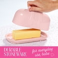 thumbnail image 5 of Paris Hilton London Collection Stoneware Bow Butter Dish, 2-Piece Stoneware, Microwave & Dishwasher Safe, Blush Pink, 5 of 11
