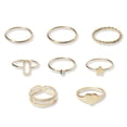 thumbnail image 2 of SmartBy 8Pcs Finger Rings Five-pointed Star Rhinestones Jewelry Electroplating Geometric Ring Birthday Gifts, 2 of 7