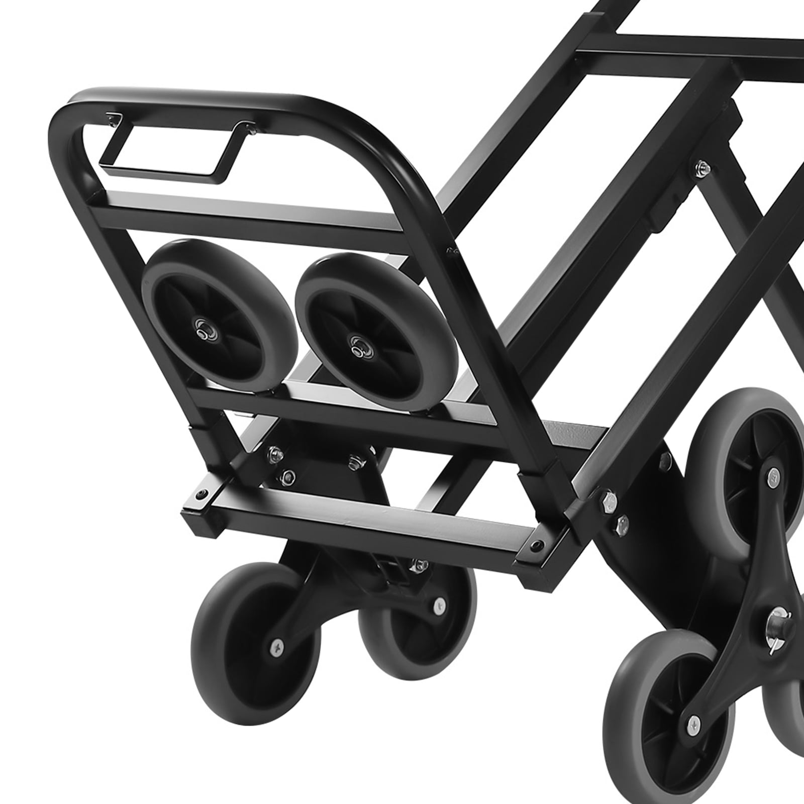 Durable Aluminum Foldable Hand Truck with Tri-Wheeled Design for Flat and Stair Transport, 551lbs Capacity, Portable & Adjustable