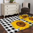 thumbnail image 3 of Sunflower Area Rug 4x6 FT, Non Slip Kids Room Carpet, Yellow Spring Flora Summer Botanical Plaid Washable Soft Floor Carpet Non-Shedding Throw Rug for Dorm Kitchen Study Room Home Office Bedside, 3 of 9