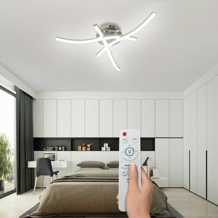 

RnemiTe-amo Modern Light Fixture LED Ceiling Light Metal Chandelier Wave Ceiling Light Living Room