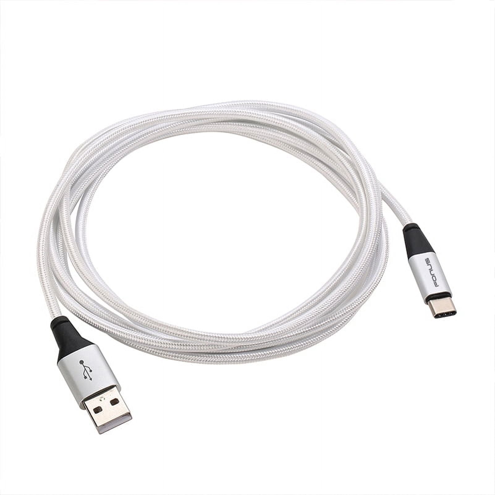 Type-C 6ft USB Cable w 2-Port USB Car Home Charger V7Q for LG G7 ThinQ, Stylo 4 - Motorola One, Moto Z4 Z3 Play Z2 Play Z Play Droid Force Droid X4 G7 Power Play G6 - Nokia 8, 7.1, 3.1 Plus