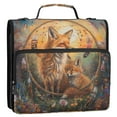 thumbnail image 6 of 3 Ring Zipper Binder with Shoulder Strap Waterproof Trapper Keeper 2 Inch D-Ring 500 Sheets Capacity Foxes in Flower Ring, 6 of 7