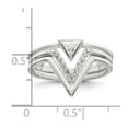 thumbnail image 4 of Auriga Fine Jewelry 925 Sterling Silver Polished Triangle Cubic Zirconia 3 Ring Size 8 for Women, 4 of 5