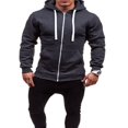 thumbnail image 3 of Men Fall Winter Hoodies Long Sleeve Tracksuit Zip Slim Hooded Coat Male Jacket Plus Size, 3 of 6
