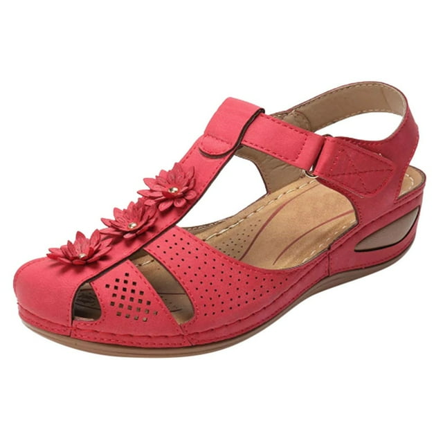 Kcodviy Chaussures Confortables à Semelle Ajourée Chaussure Femmes Sandales Décontractées Dames Bout Rond à la Cheville Chaussures Femmes pour le Travail Talons Décontractés Sandales Souples Femmes Filles Chaussures Femmes Chaussures Décontractées Femmes Chaussures Décontractées