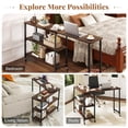 thumbnail image 6 of Costway 360° Rotation Mobile Laptop Table with 2-Tier Storage Shelves & 6 Universal Wheels Walnut, 6 of 11