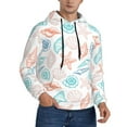 thumbnail image 2 of Wukai Colorful Seashells1 Print Men Hoodies Fleece Sweatshirts Long Sleeve Sweaters Pullover Fall Outfits Winter Clothes-X-Large, 2 of 7