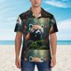 thumbnail image 2 of Fotbe Forest Plant Raccoon Camisa Hawaiana para Hombre Unisex – Camisa Casual de Verano con Botones de Manga Corta de Algodón y Lino,X-Large, 2 of 7