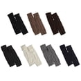 thumbnail image 4 of Women Leg Warmers Crochet Knit Ribbed Knee High Solid Winter Boot Wool Sock Long, 4 of 4
