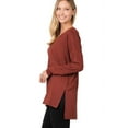 thumbnail image 5 of Zenana Women's Plus Size Soft Brushed Fabric V-Neck Long Sleeve Top & Leggings - 2 Pieces Set, 5 of 5