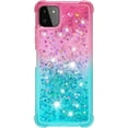 thumbnail image 2 of case for Samsung Galaxy A22 5G Case (Not 4G),Creativity Clear Gradient Quicksand Glitter Flowing Liquid Floating TPU Case Bling Diamond Sparkle Cover for Samsung Galaxy A22 5G JB Powder Blue, 2 of 14