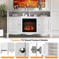 thumbnail image 5 of SESSLIFE Fireplace TV Stand for 65 Inch TV, TV Console with 18''Electric Fireplace, Console Entertainment Center Television Table for Living Room or Bedroom, White, 5 of 8