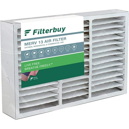 

Filterbuy 16x25x5 Air Filter MERV 13 Optimal Defense (1-Pack) Pleated HVAC AC Furnace Air Filters Replacement for Honeywell FC100A1029 Lennox X6670 Carrier P102-1625 Air Kontrol